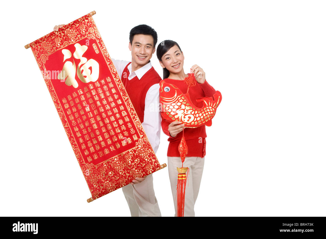 A couple celebrating Chinese New Years Stock Photo