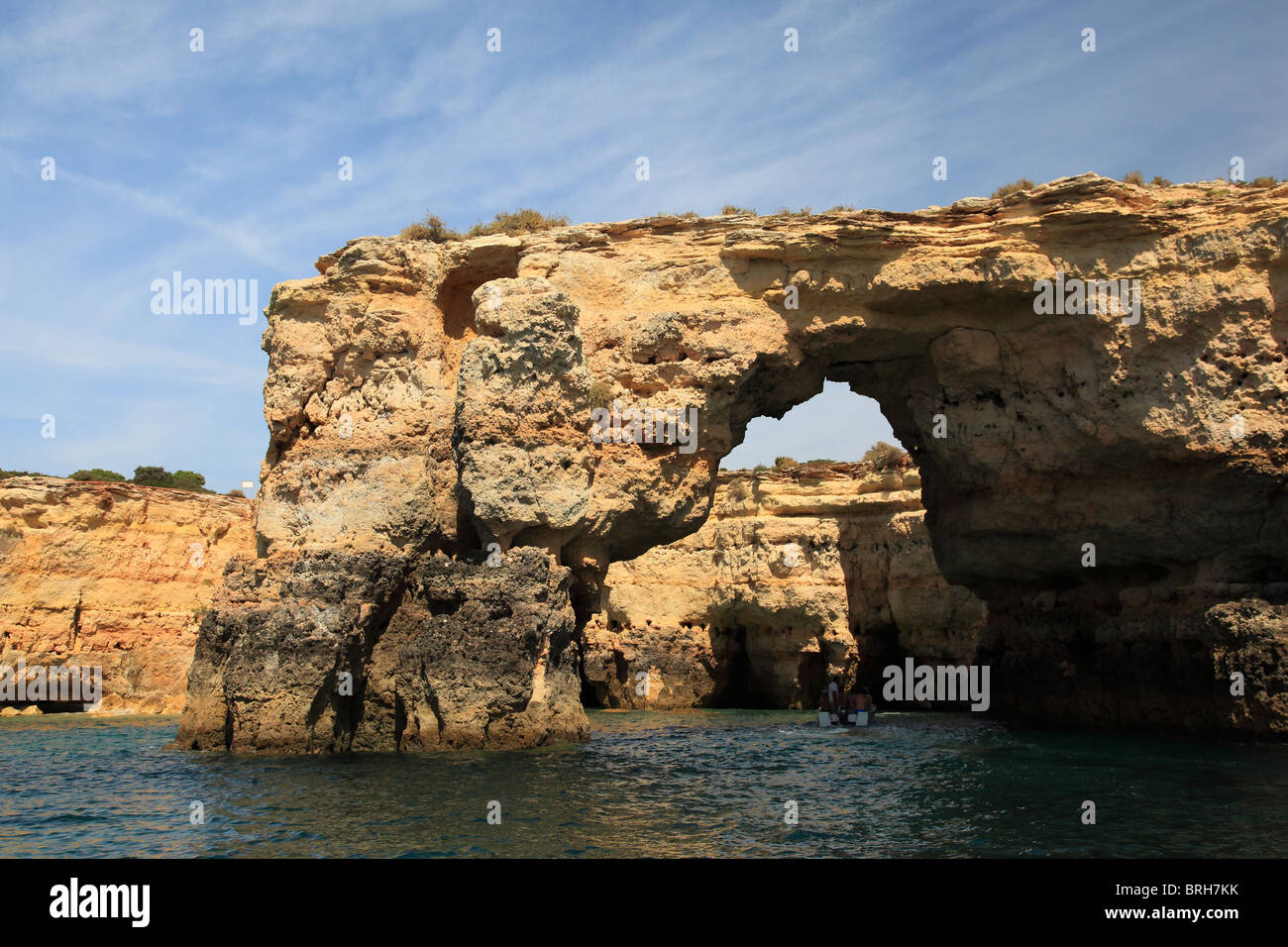 Rock arc near Benagil, Algarve, Coast of Portugal Stock Photo