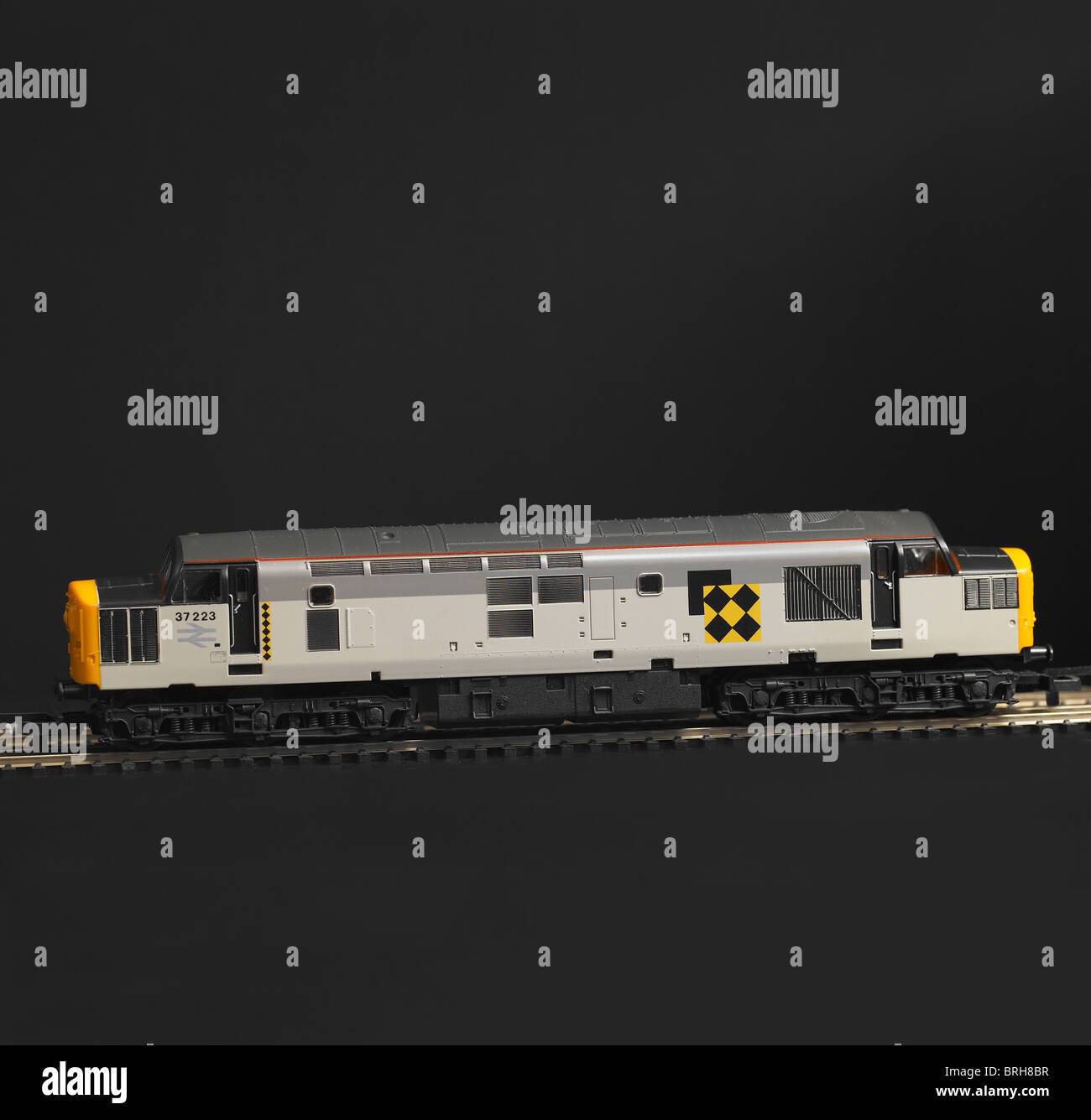 Class 37 Diesel Locomotive, BR Railfreight Grey Stock Photo