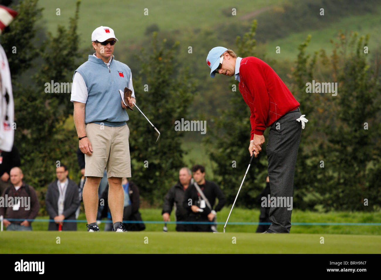 American Golfer, Hunter Mahan, on the first practice day of the 2010 Ryder Cup, Celtic Manor, Newport, Wales Stock Photo