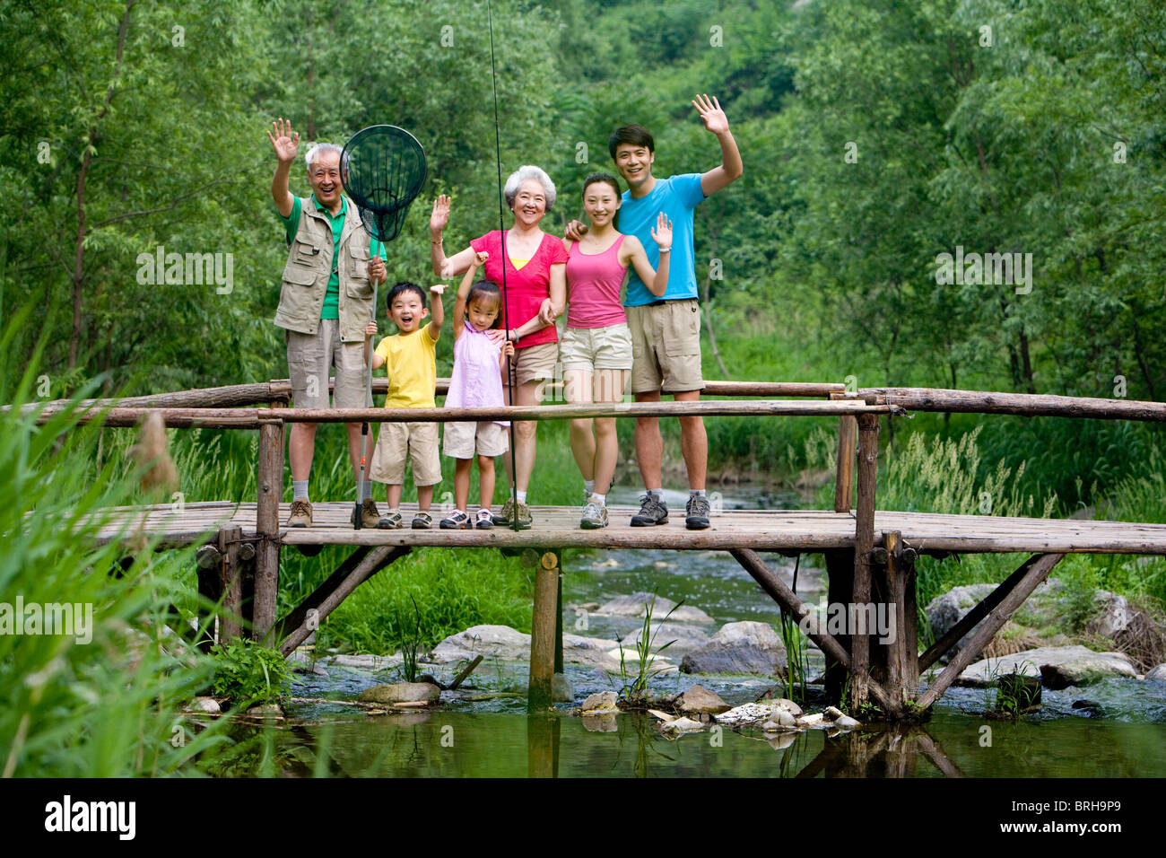 Portrait of family fishing Stock Photo