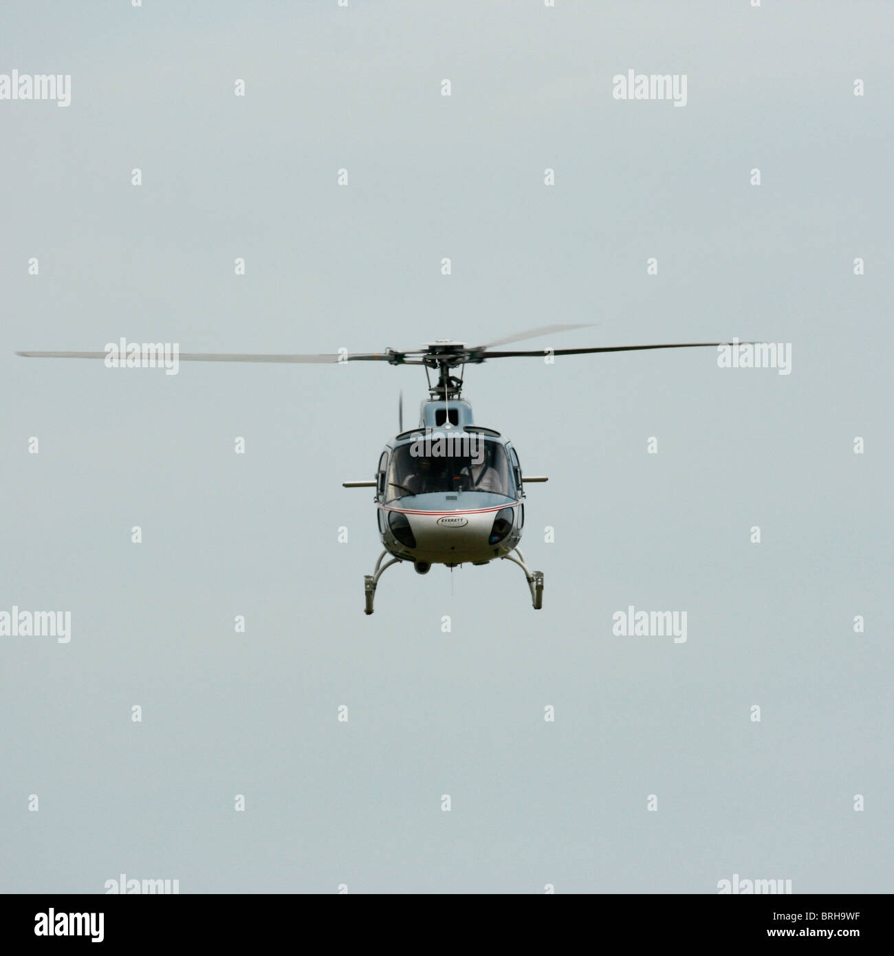A Eurocopter AS350-B2 (Ecureuil/Squirrel) in the air Stock Photo