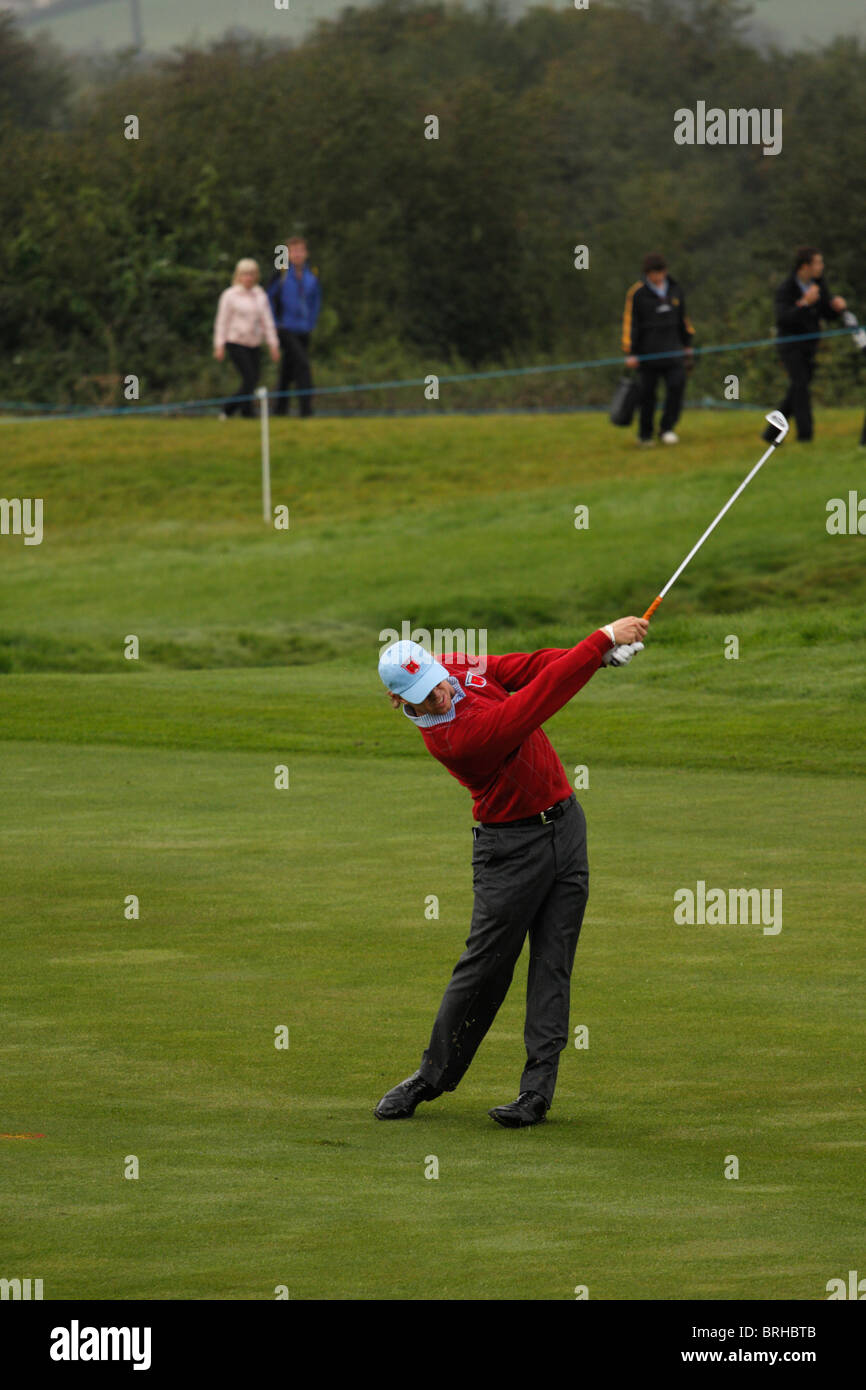 American Golfer on the first practice day of the 2010 Ryder Cup, Celtic Manor, Newport, Wales Stock Photo