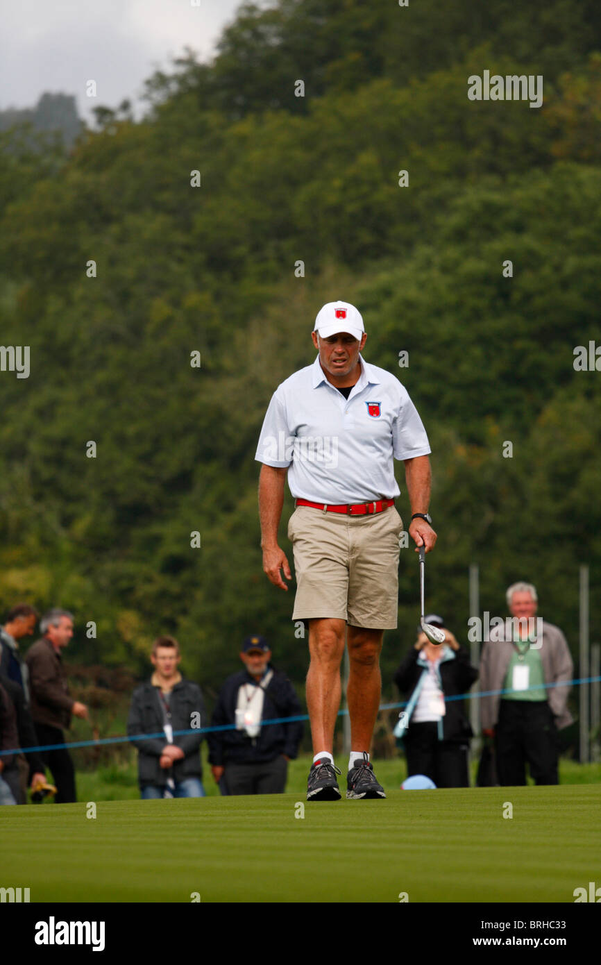 Tiger Woods' caddy, Steve Williams, on the first practice day of the 2010 Ryder Cup, Celtic Manor, Newport, Wales Stock Photo