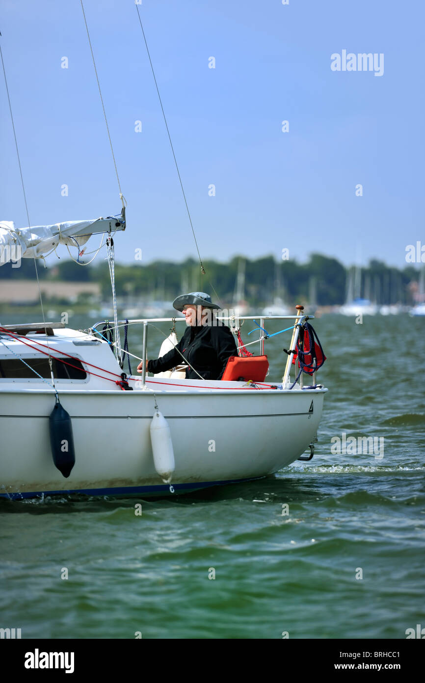 Sailing alone Stock Photo