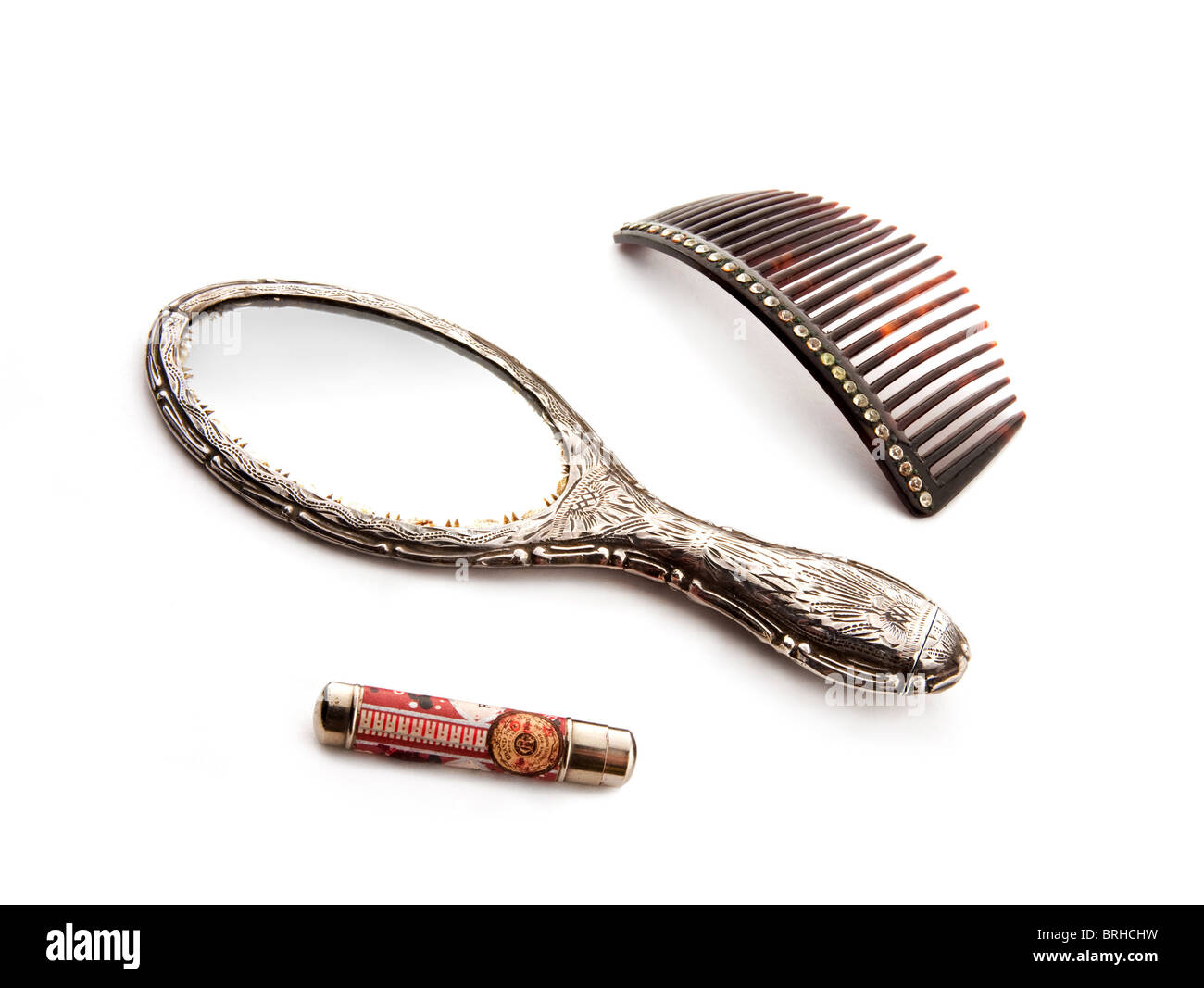 Vintage make-up accessories Stock Photo