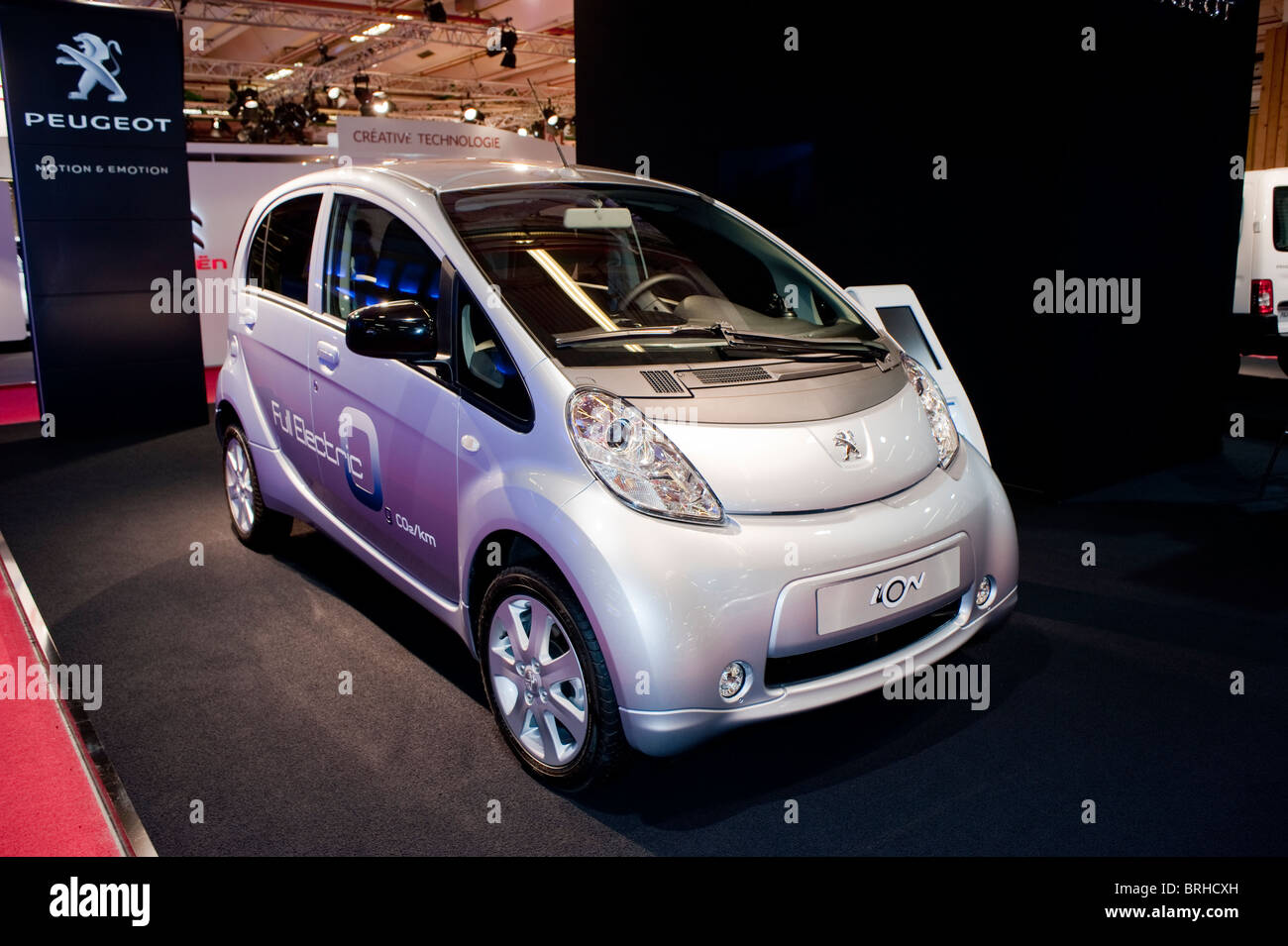 Paris, France, Display, Paris Car Show  Electric Cars, for sale, Peugeot, 'Ion' Front Stock Photo