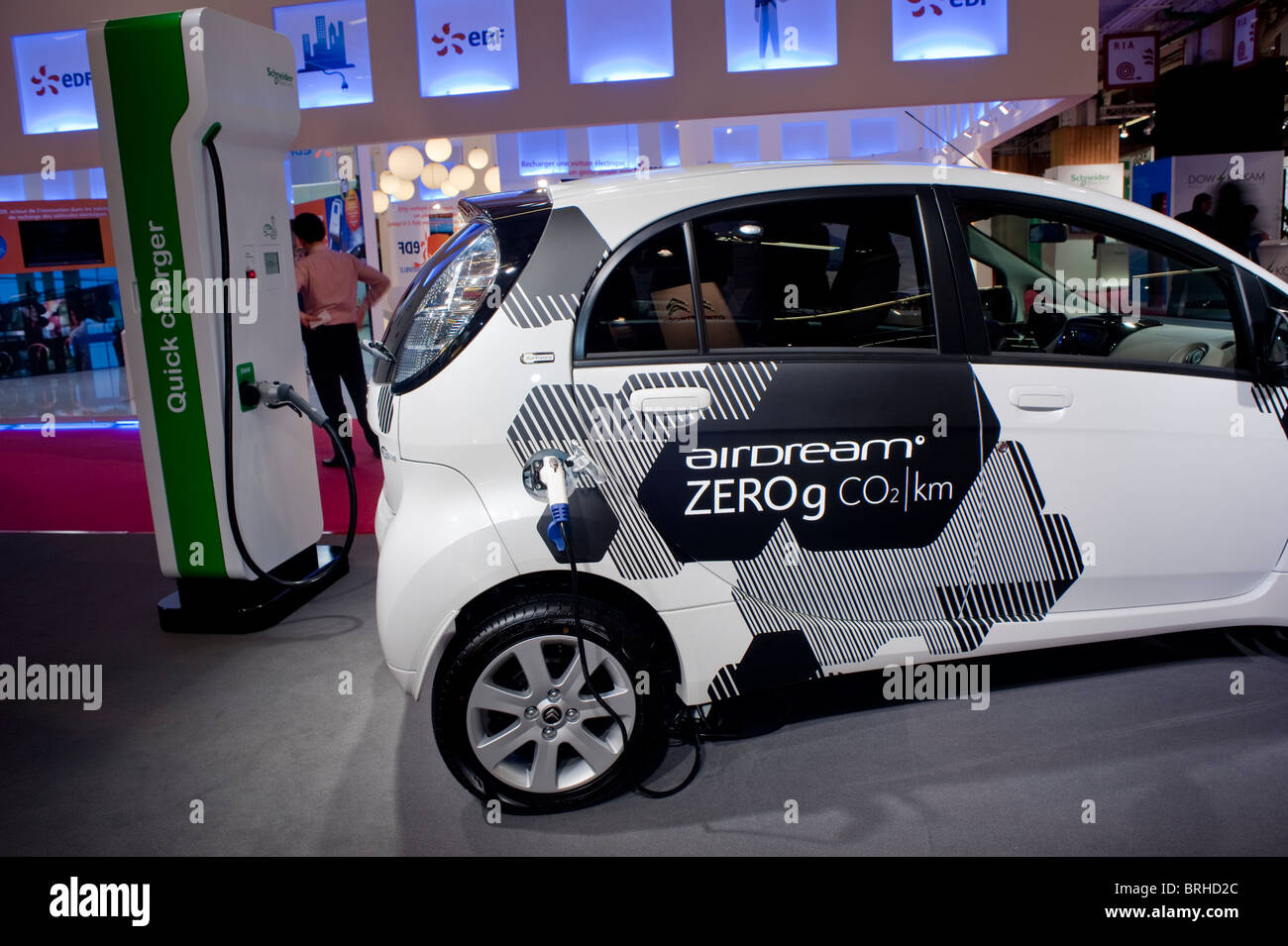Paris, France, Paris Car Show, Plug in Electric Car electric cars