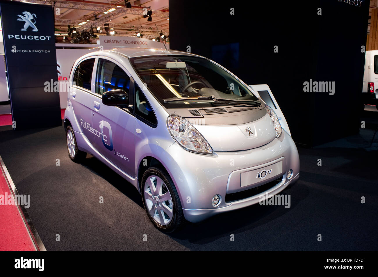 Paris, France, Paris Car Show, Electric Cars, Peugeot, Ion Stock Photo