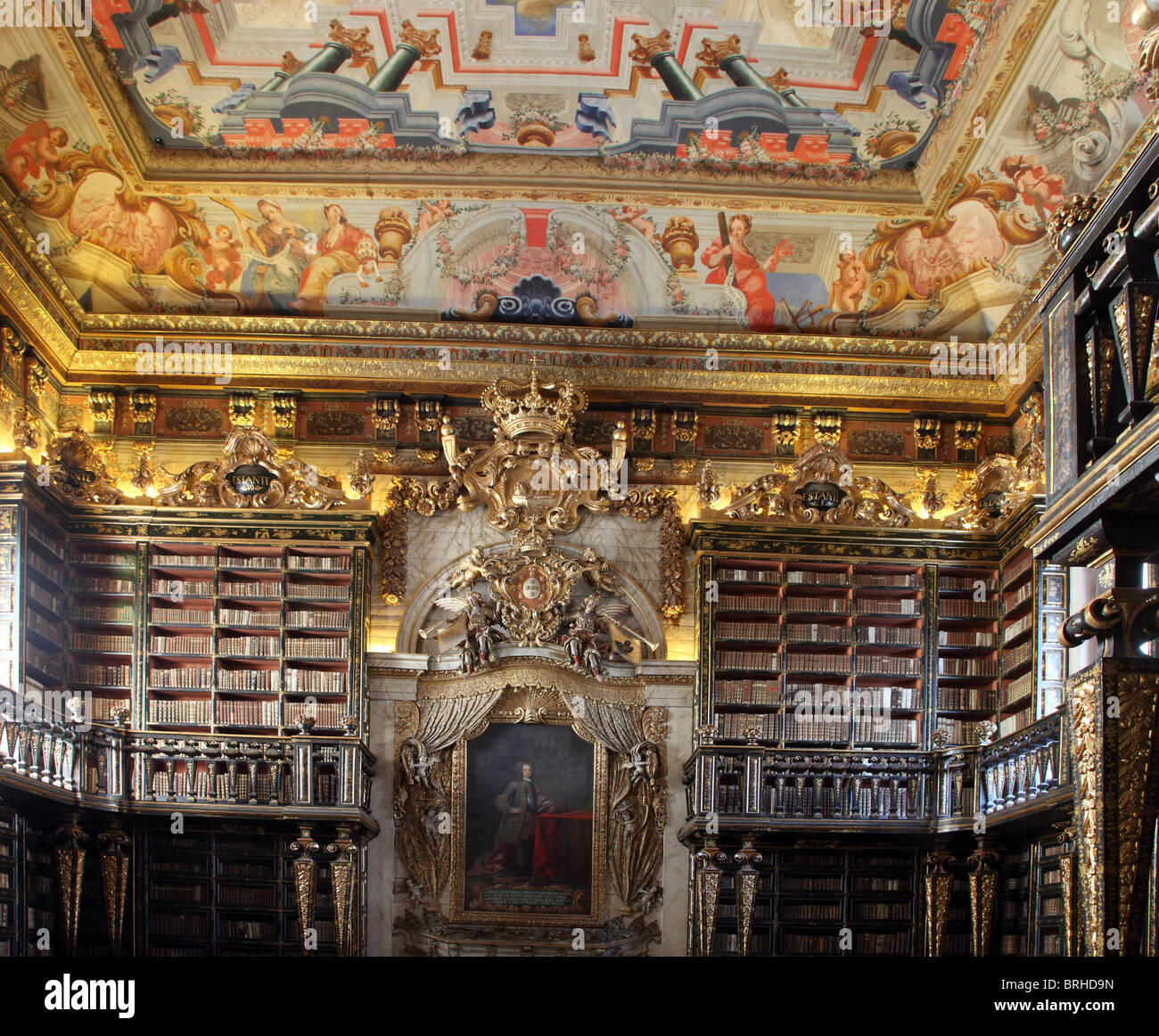 Coimbra University John V Library, Portugal Stock Photo