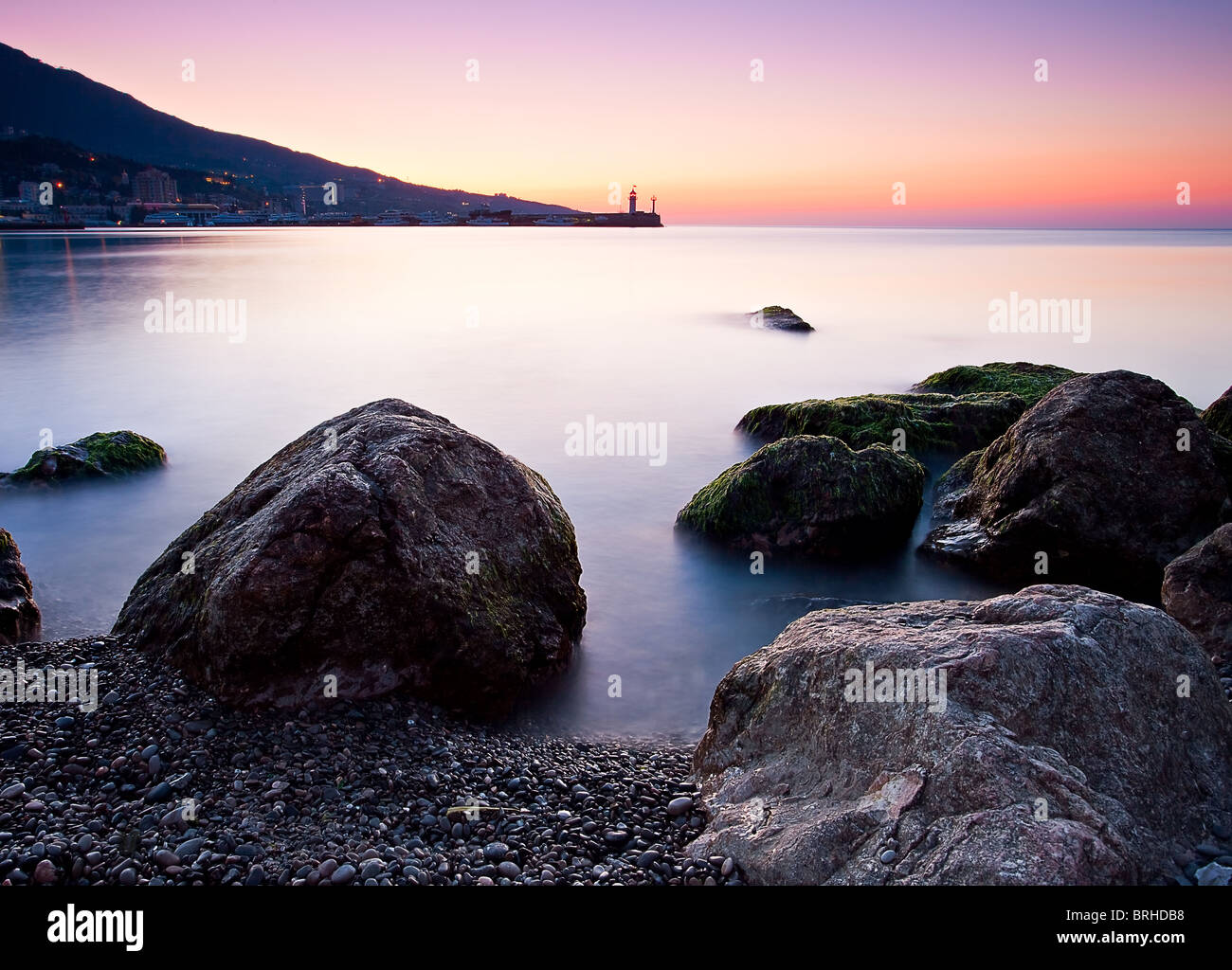 Beautiful sunrise over the sea. Crimea, Ulraine Stock Photo