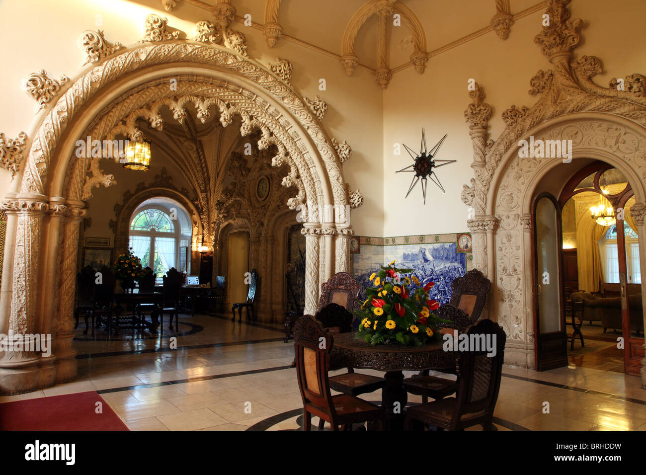 Bussaco Palace Hotel reception; Bussaco; Portugal Stock Photo