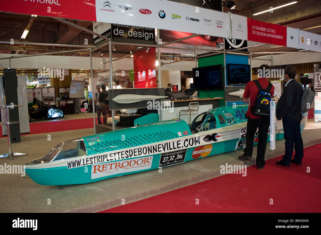 Paris, France, Paris Car Show, World's Fastest Compressed Air Concept Car, 'Institute Superieur de Design University', Green tech Stock Photo