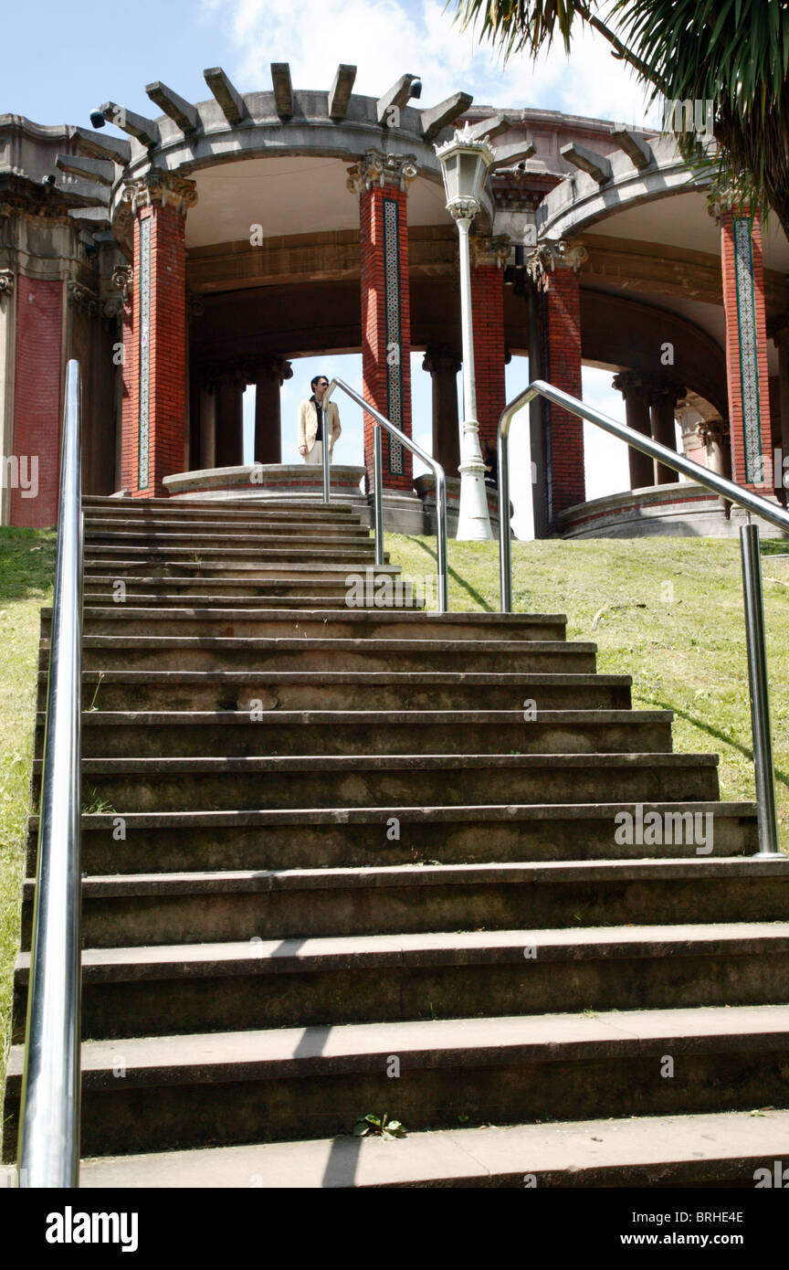 Steps leading up to the Pergola, inside the Doña Casilda Iturrizar park, Bilbao, Spain Stock Photo
