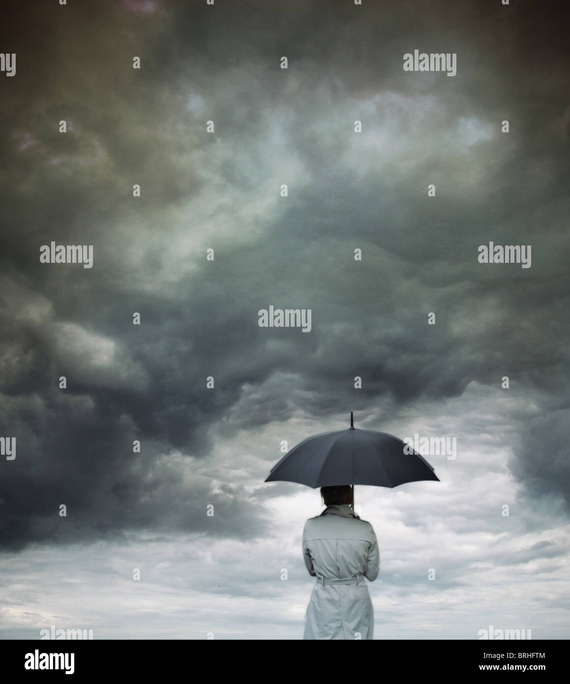 business woman with an umbrella Stock Photo