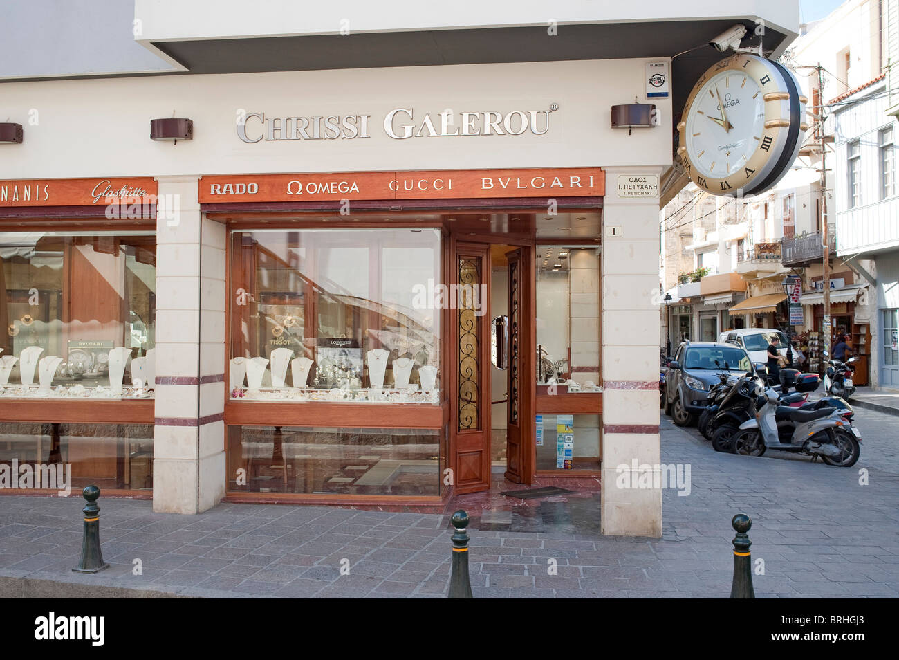 One of the many jewellery and watch shops Rethymno Crete Greece Stock Photo  - Alamy