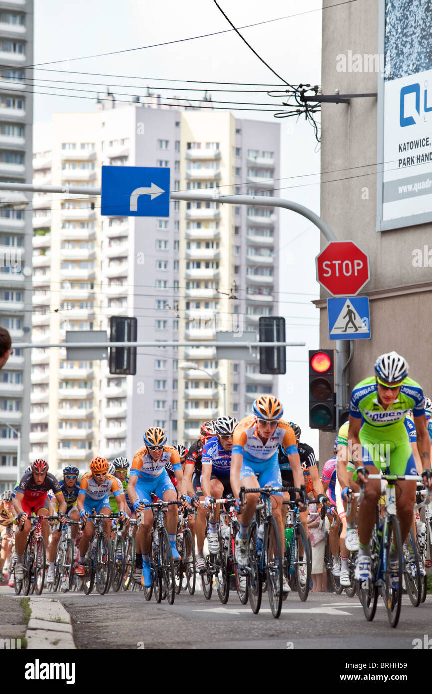 Tour the pologne bicycle race in katowice, Poland Stock Photo