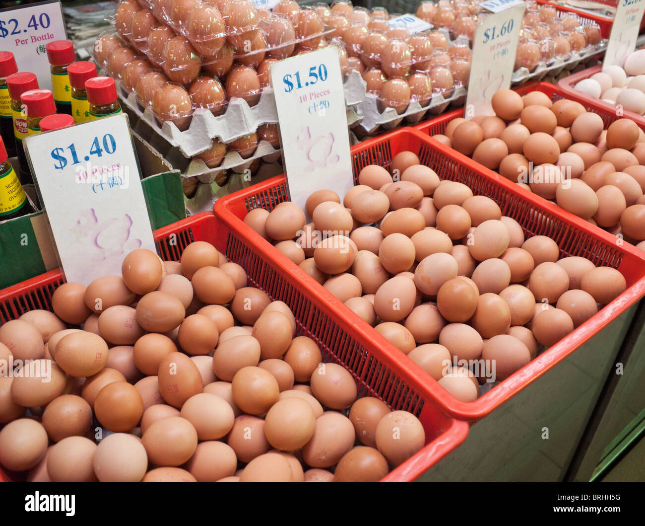 Variety of eggs for sale in a Singapore market Stock Photo Alamy