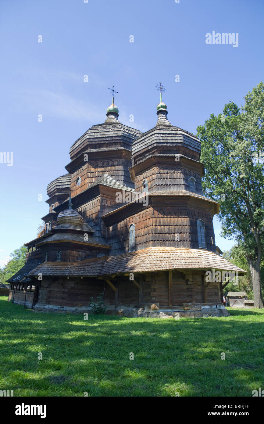 Wooden church Drohobych, Drohobycz Lviv/ Lvov province, Western Ukraine Stock Photo