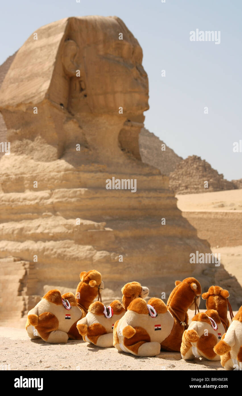 The Sphinx and the tourist trade in Egypt. Stock Photo
