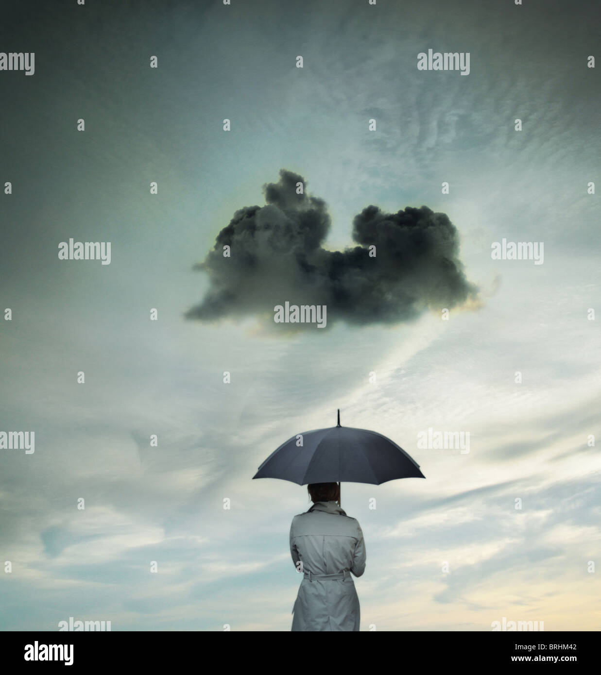 business woman with an umbrella Stock Photo