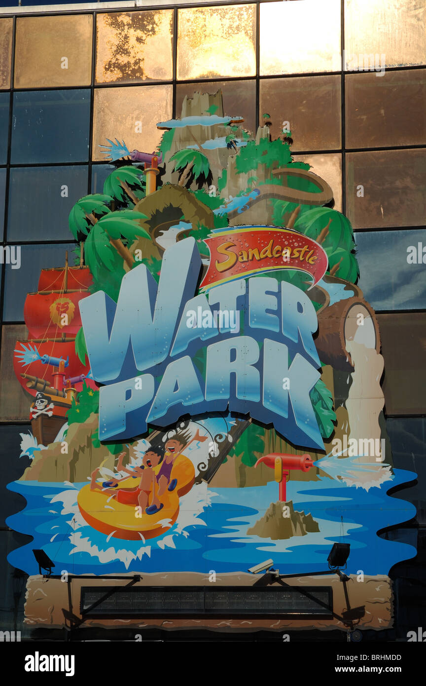 Blackpool water park sandcastles Stock Photo Alamy