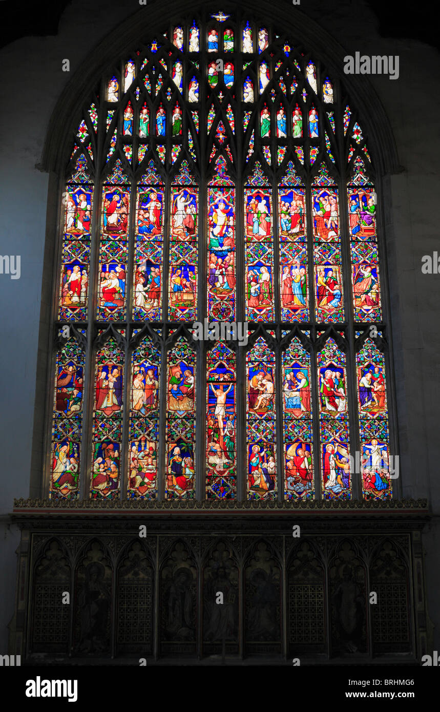 St Nicholas Chapel King's Lynn stained glass window. Stock Photo
