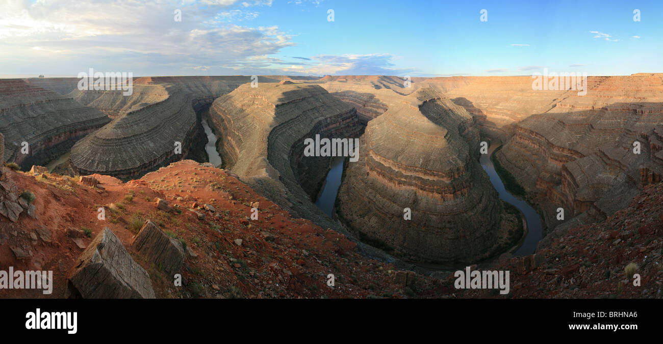 incised meanders of the goosenecks of the San Juan River Stock Photo