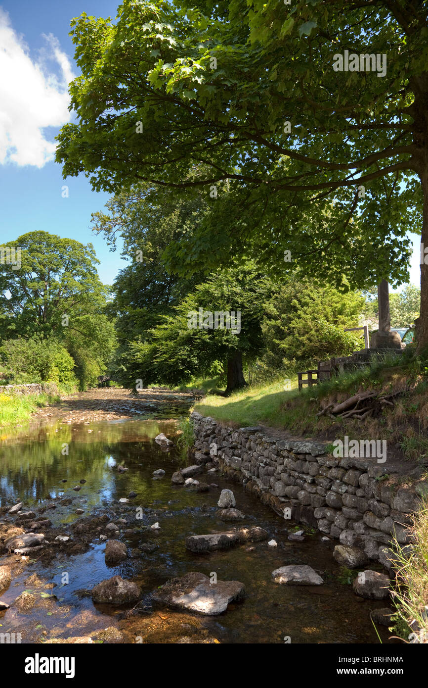Clapham Beck in Clapham Village, Yorkshire, England. UK Stock Photo Alamy