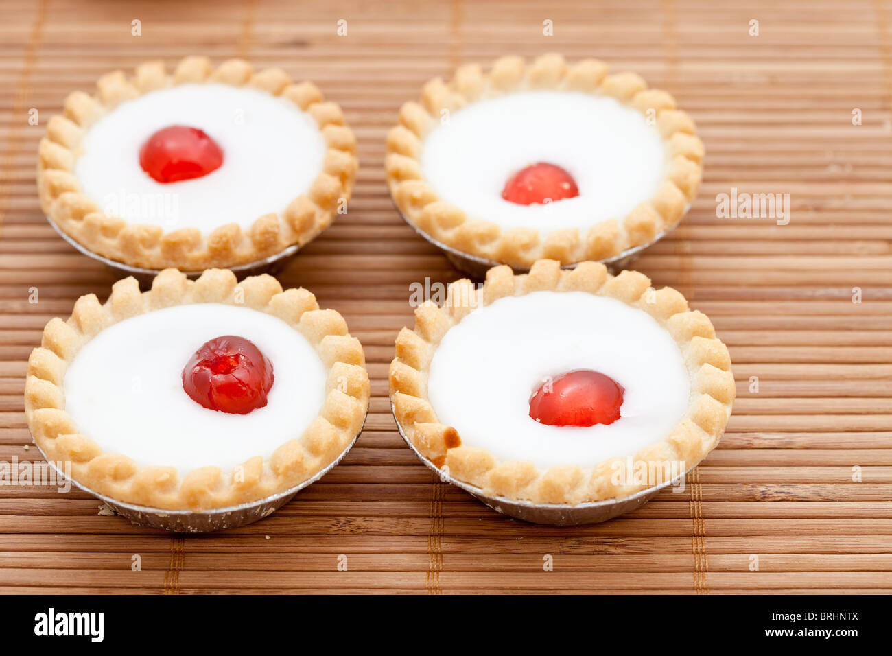 Cherry bakewell tarts Stock Photo Alamy