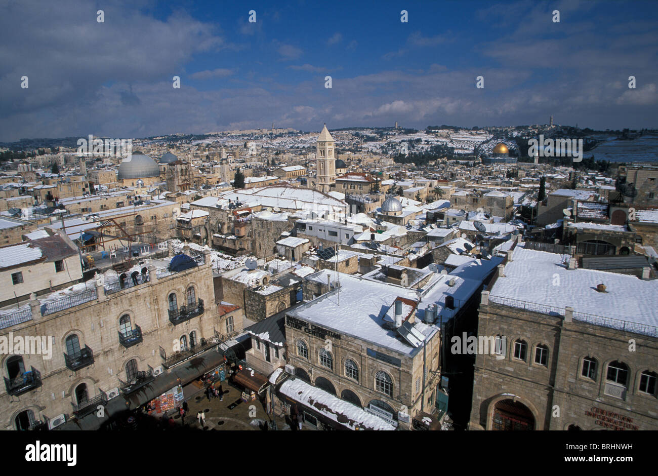 Israel, Snow over the Old City of Jerusalem Stock Photo - Alamy