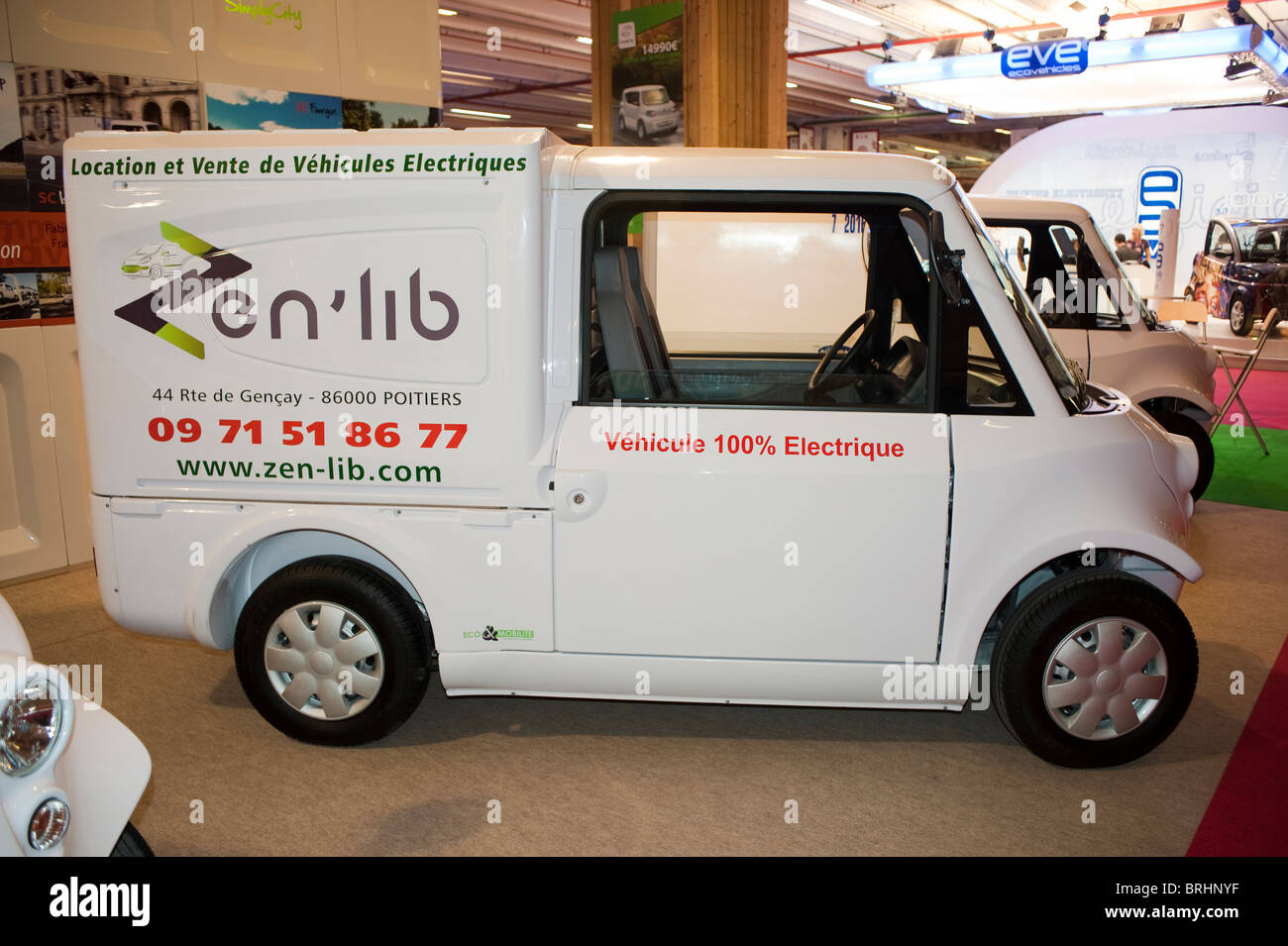 Paris, France, Paris Auto Show, 100% Electric Vehicles Truck Van, Cars without Drivers License Stock Photo