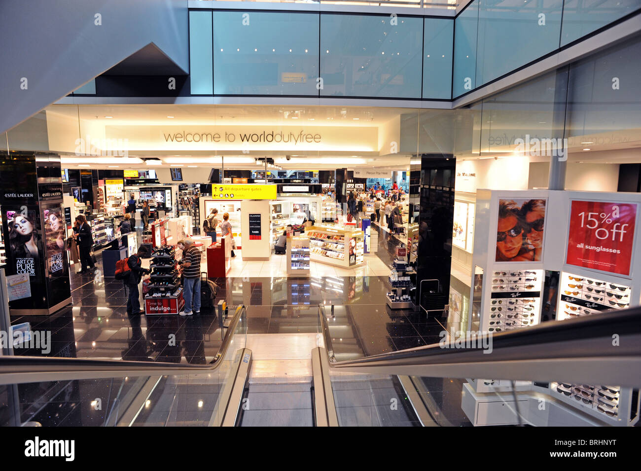 Duty free shopping at Heathrow Terminal 5 Stock Photo Alamy