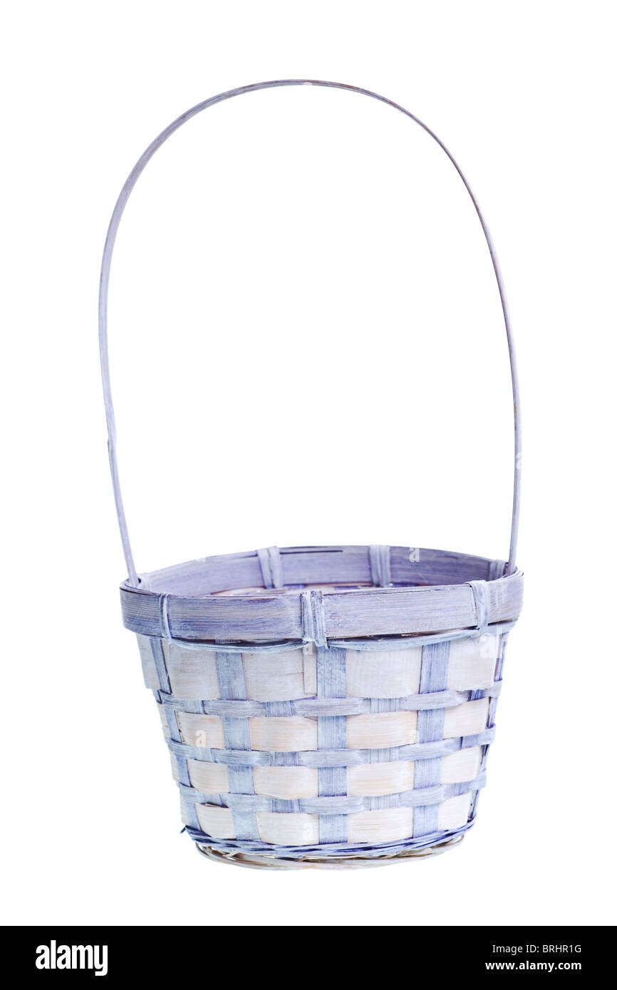 Easter basket isolated on pure white background Stock Photo