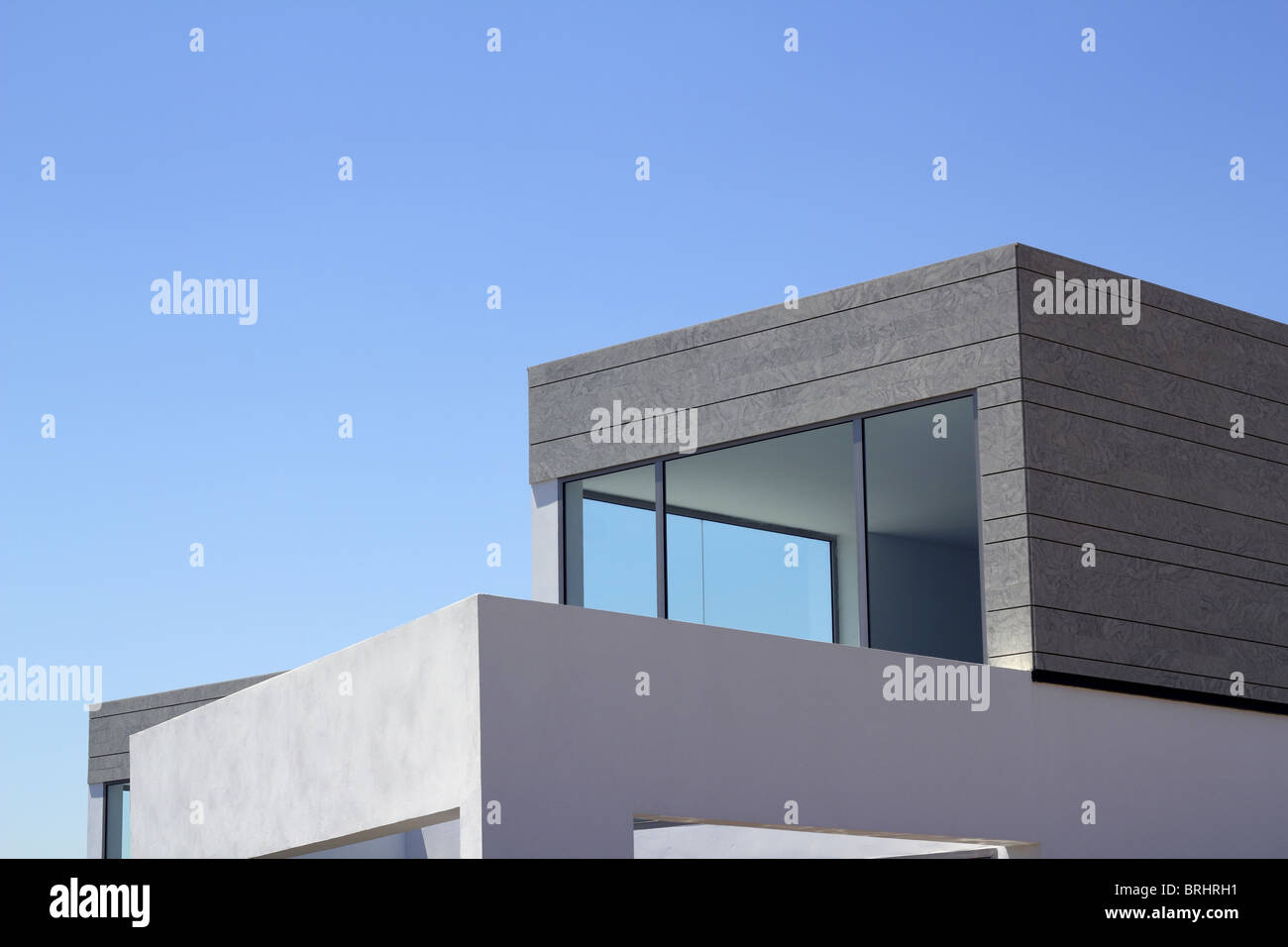 architecture modern houses crop details blue sky Stock Photo