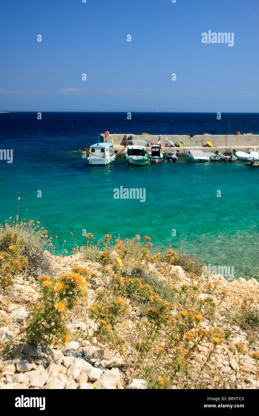 Koromacna Bay near Belej village on Cres Island, Croatia Stock Photo