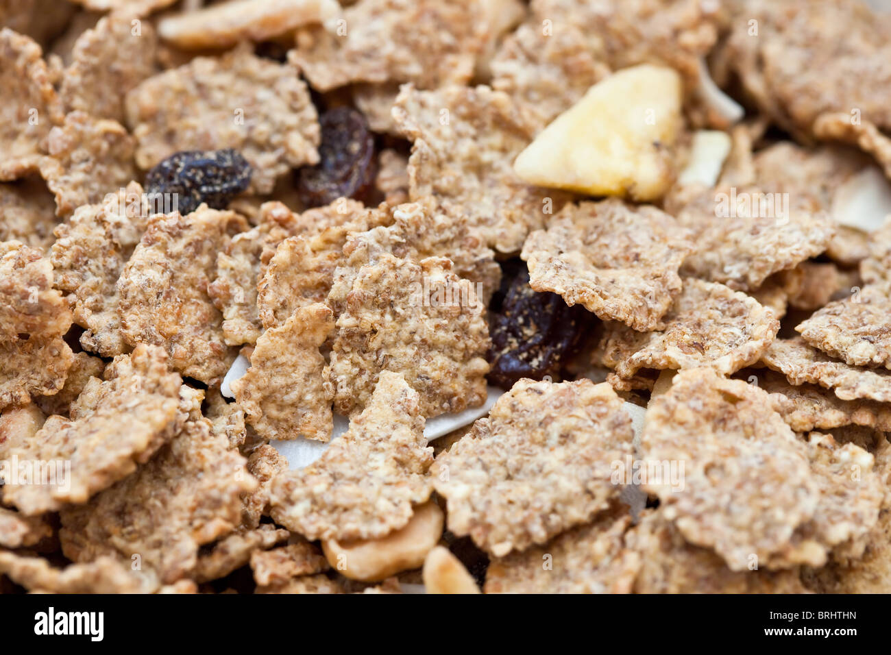 Closeup of bran flakes Breakfast cereal Stock Photo Alamy
