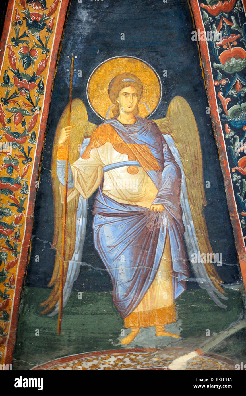 Angels located in the dome of Parekklesion in Chora Museum in Istanbul Stock Photo