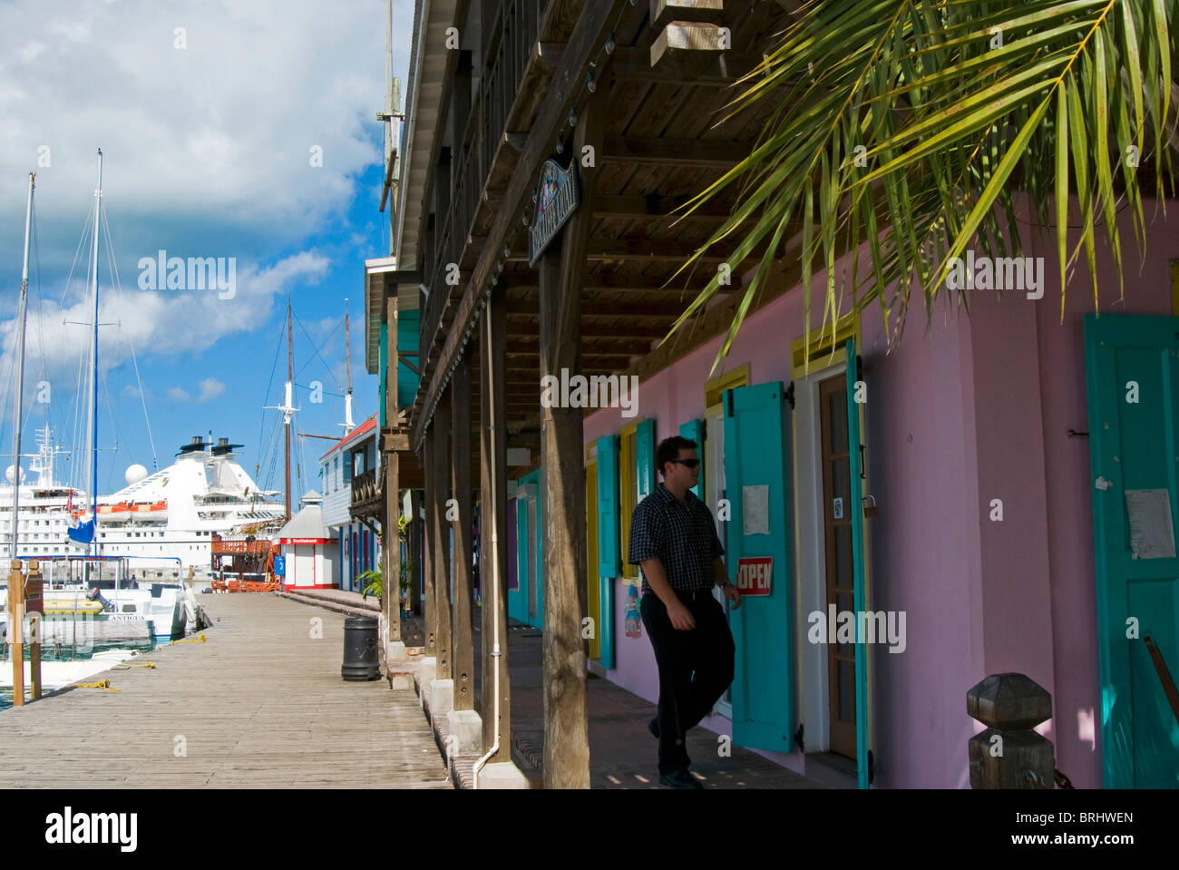 Port Area, St.John's, Antigua, West Indies, Caribbean, Central America Stock Photo