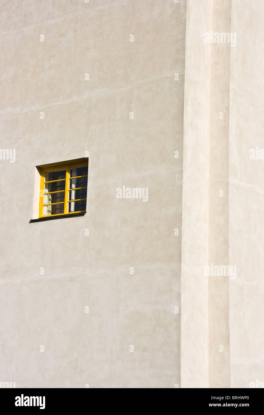 Window in wall of modernist Muller House Prague Czech Republic Europe Stock Photo