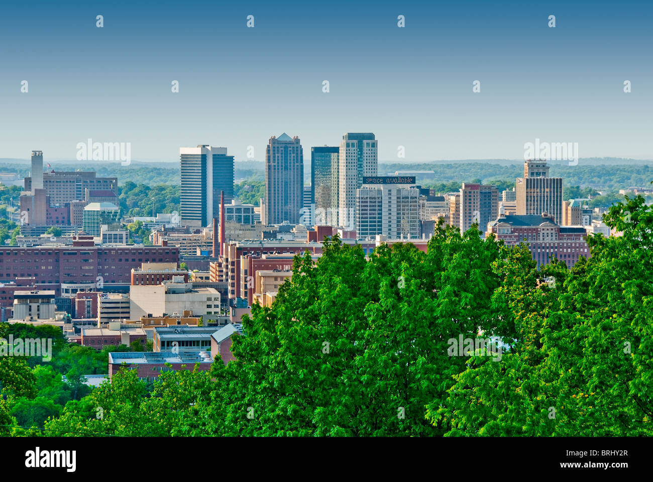 Overview of city center of Birmingham, Alabama, USA Stock Photo
