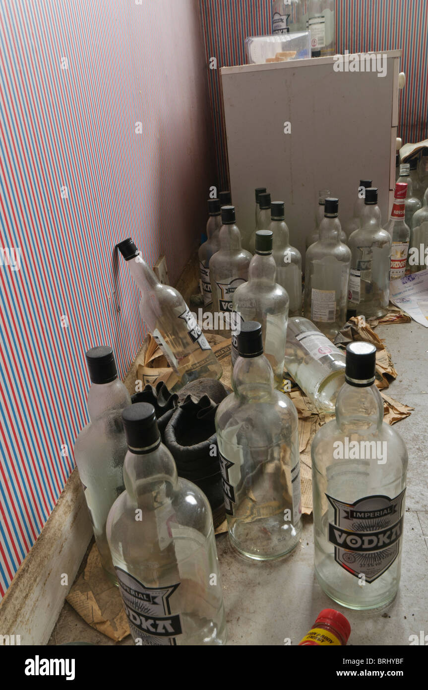 Empty Alcohol Bottles House High Resolution Stock Photography and