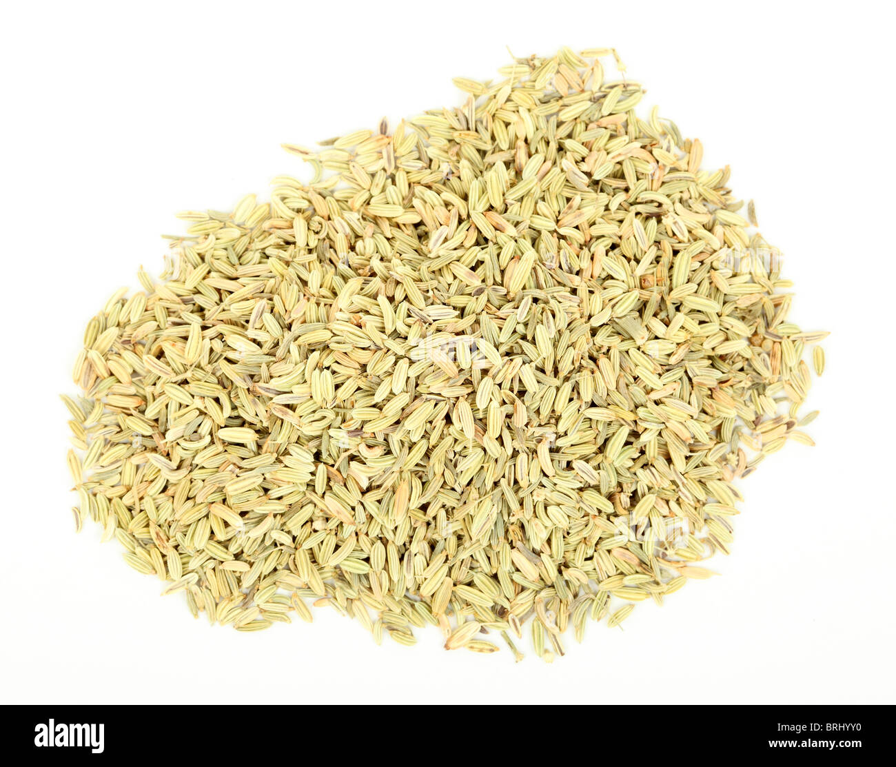 Fennel seeds over white background Stock Photo