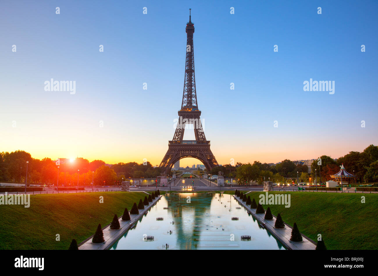 Europe, France, paris, Esplanade du Trocadero and Eiffel Tower Stock Photo