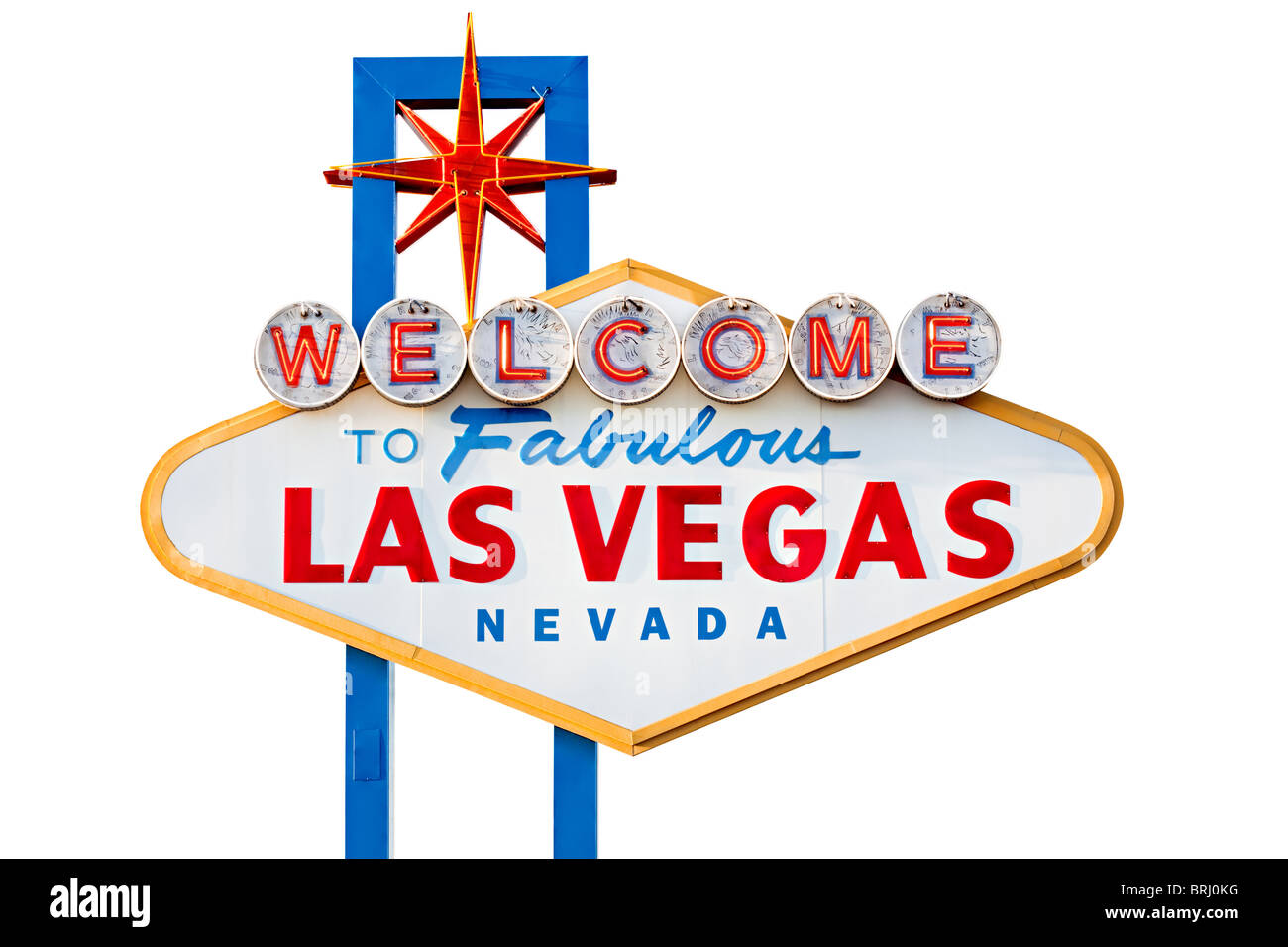 Las Vegas sign on the city strip - isolated on white Stock Photo - Alamy