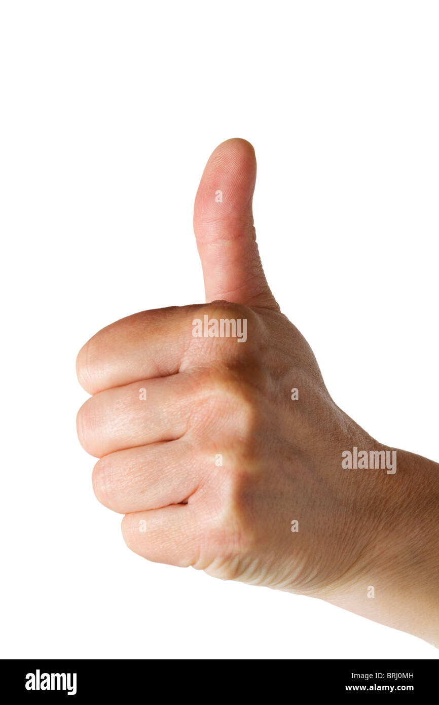 one hand with thumb up Stock Photo
