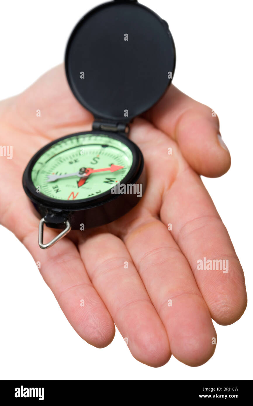 Hands holding compass body hires stock photography and images Alamy