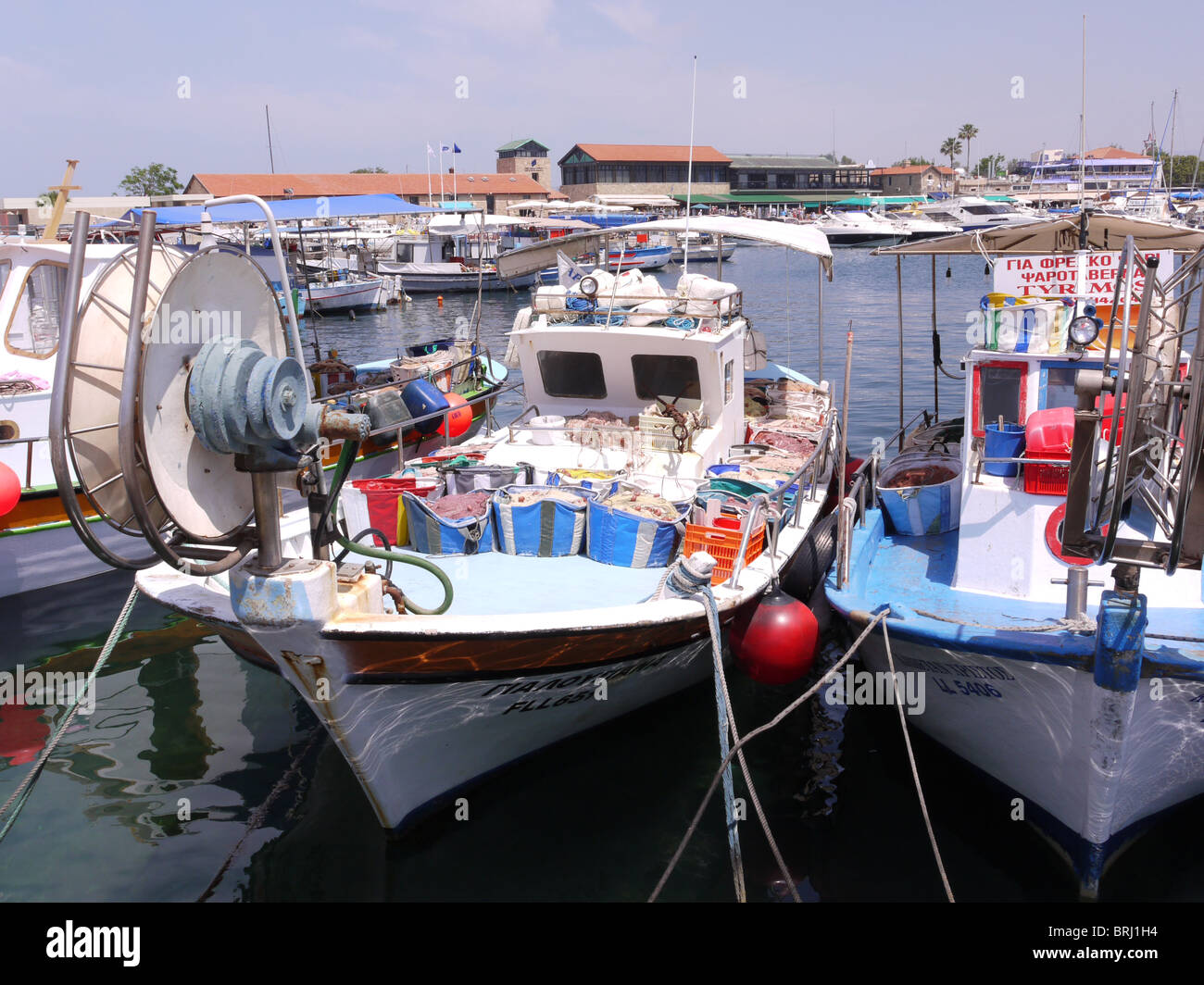 Fishing boats at Paphos harbour in Cyprus Stock Photo Alamy