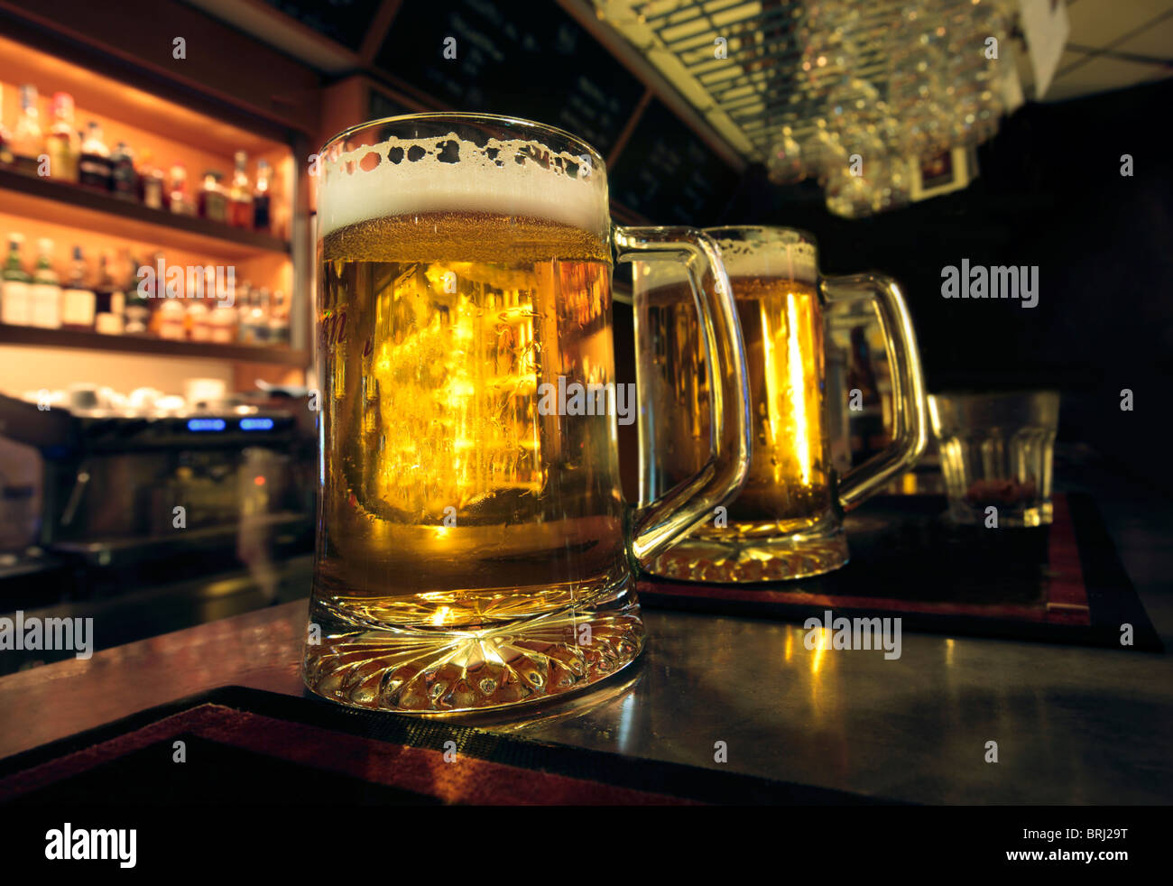 Two glasses of beer Stock Photo