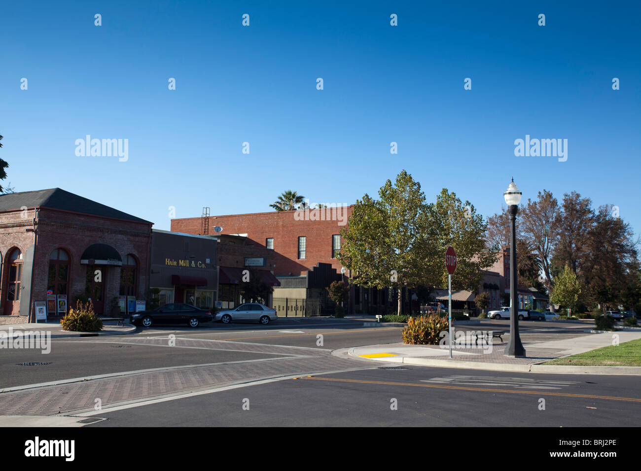 Historic Main Street of the community of Woodbridge California Stock Photo